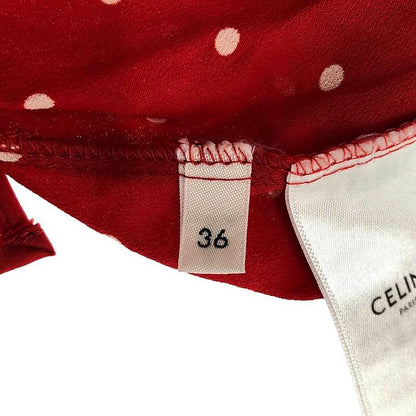 Celine | By Hedi Slimane Edith Liman Dot Print Georgette Pleated Skirt | 36 |