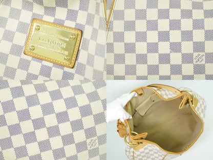 Authentic Louis Vuitton LV Galiera GM Damier Azure Tote Bag Shoulder Bag White