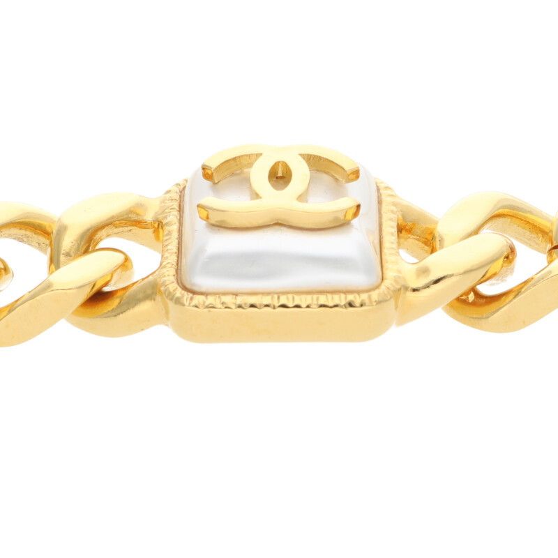 Chanel B20K Faux Pearl Chain Necklace Men's