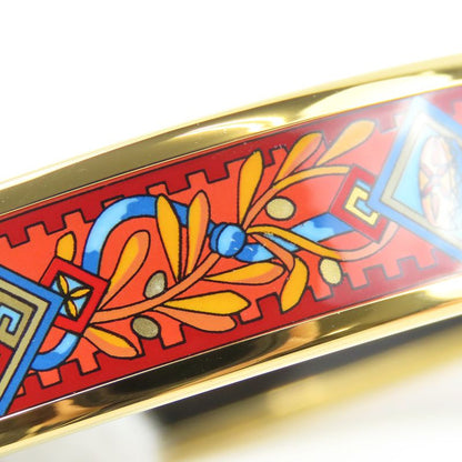 Hermes Bangle Emile Metal Enamel Red Multicolor Gold Hardware Accessories