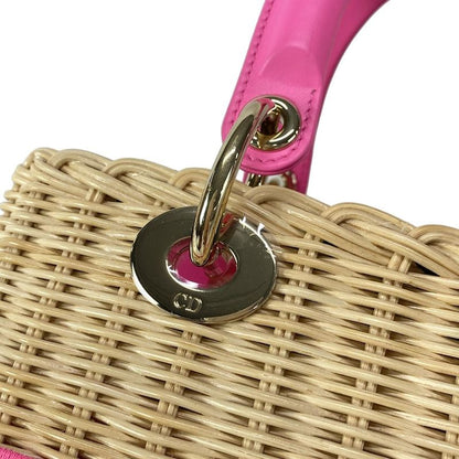 Dior/christian Dior Handbag Lady Dior Medium Bag Beige And Pink And White