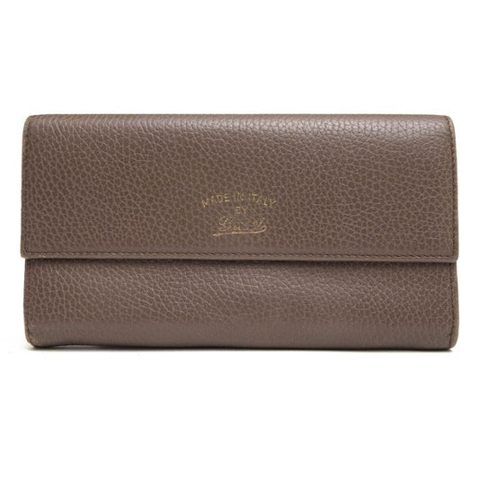 Gucci Long Wallet Women Leather Gray Swing with Coin Purse