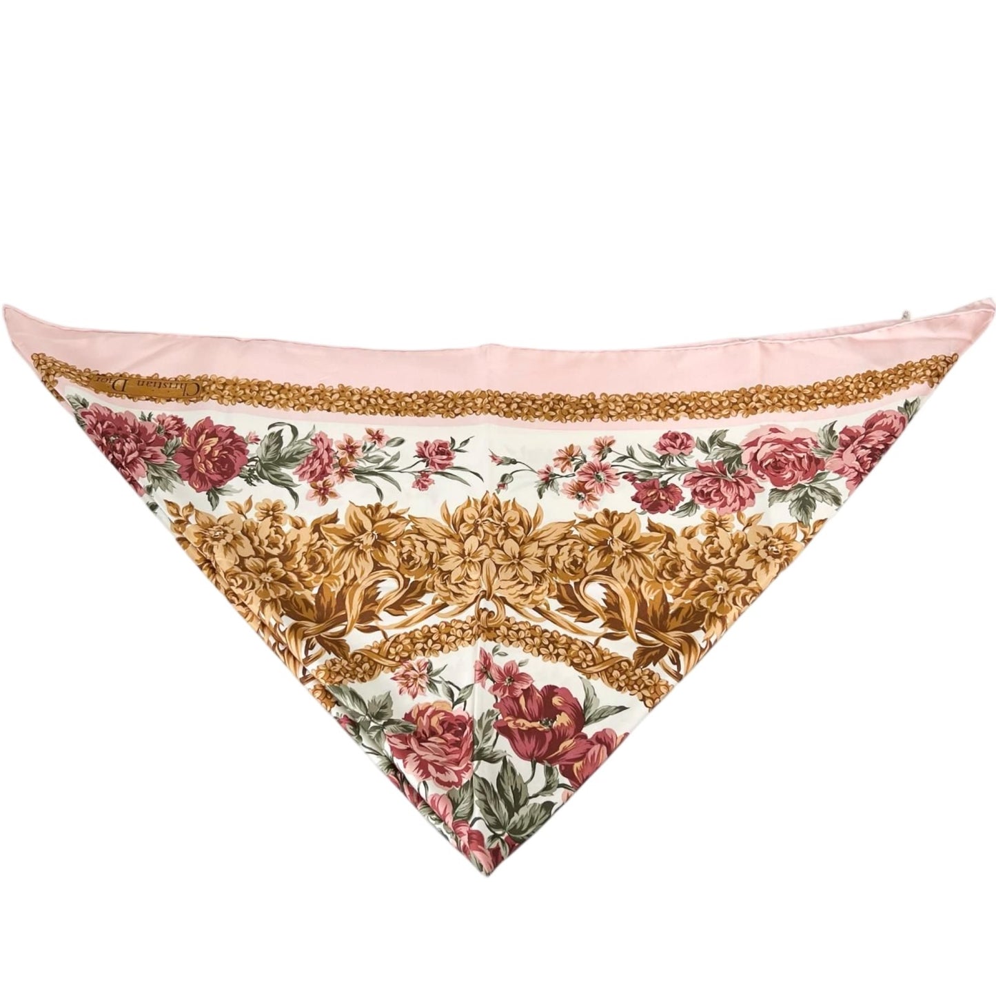 Dior Floral Silk Pink Scarf — view 2