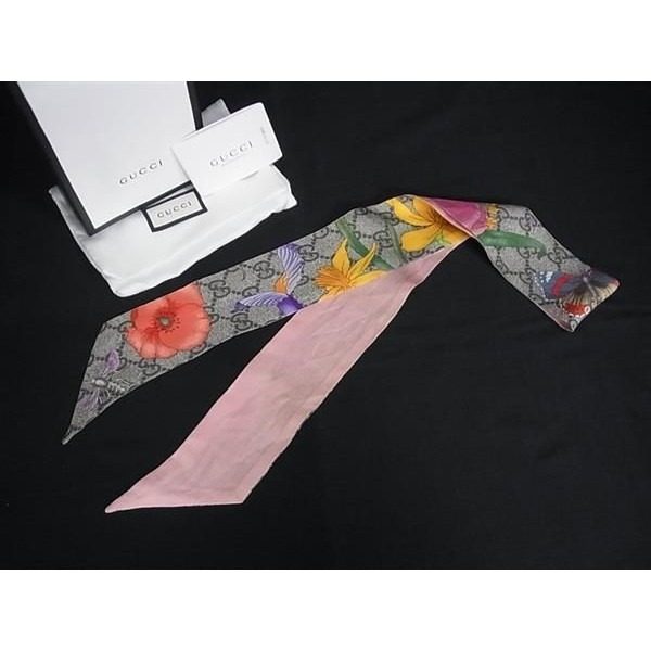 Gucci GG Flora Flower Floral Ribbon Scarf Skirt Multicolor
