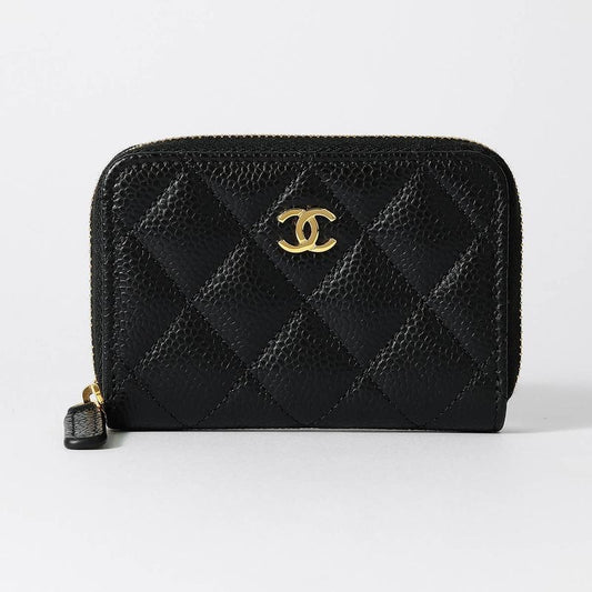 Chanel Card Case Classic Zip Coin Purse Black