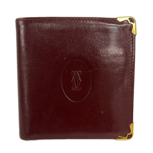 Cartier Bifold Wallet Must Have Line Bordeaux Leather