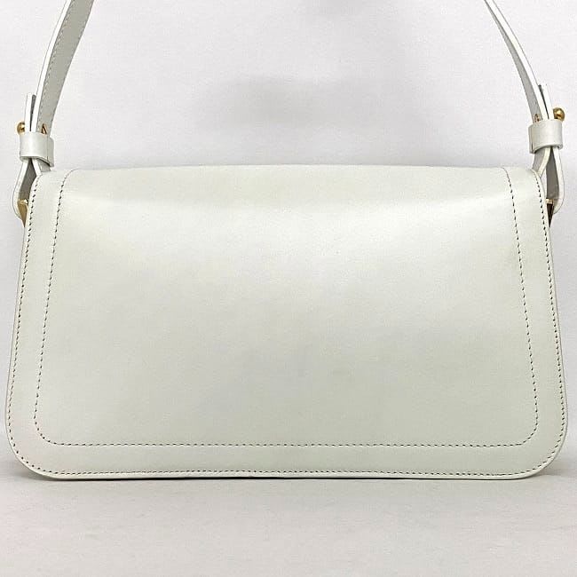 Celine Semishoulder Bag White Triomphe Cuir