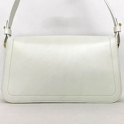 Celine Semishoulder Bag White Triomphe Cuir