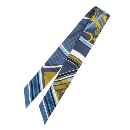 Hermes Twilly George Washington's Carriage Detaille Silk Blue White Yellow