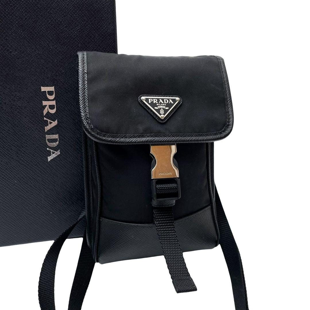 Prada Saffiano Triangle Plate Logo Phone Case