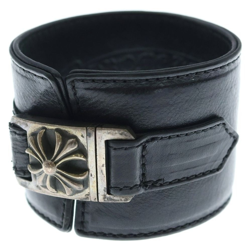 Chrome Hearts Harness Clasp Wide Leather Bracelet