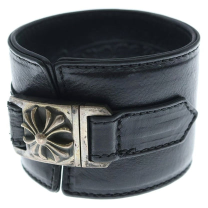 Chrome Hearts Harness Clasp Wide Leather Bracelet