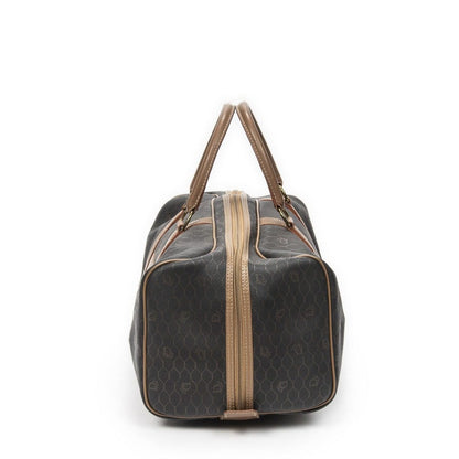 Dior Vintage Travel Boston Gray Brown Honeycomb Canvas Shoulder Bag — view 3