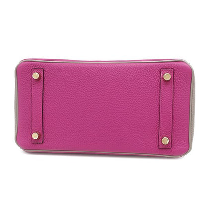 Hermes Handbag Birkin 25 Togo Rose Purple and Tourtière Gray Gold Hardware [po