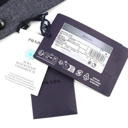Prada Wool Pleated Trousers Pants Anthracite Gray 48 — view 12