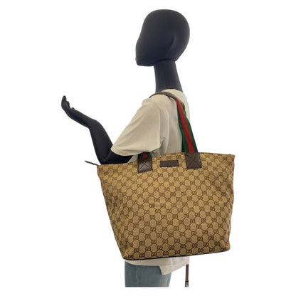 Gucci Sherry Line Beige Brown GG Canvas/leather 131231 Tote Bag Shoulder Bag