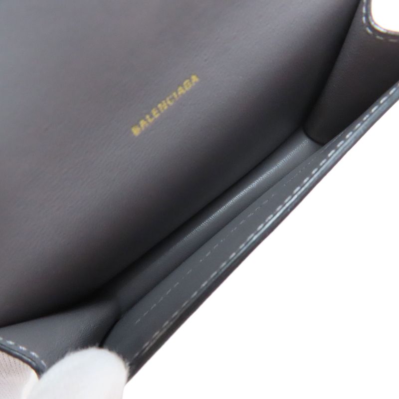 Balenciaga 750324 Envelope Business Card Holder Card Case Leather Women