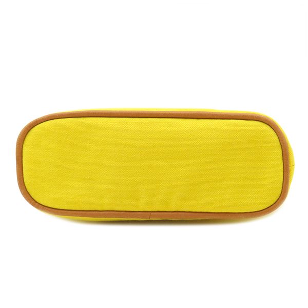 Hermes Pouch Bolide Pouch Mini Cotton Yellow Silver Hardware Yellow
