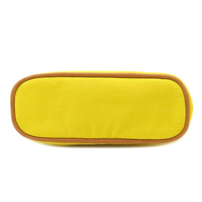 Hermes Pouch Bolide Pouch Mini Cotton Yellow Silver Hardware Yellow