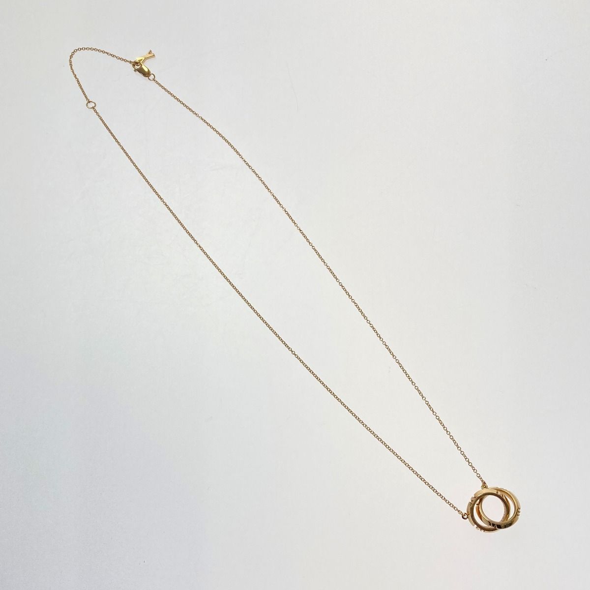 Tiffany & Co Tiffany Atlas X Closed Interlocking Necklace K18yg with Box