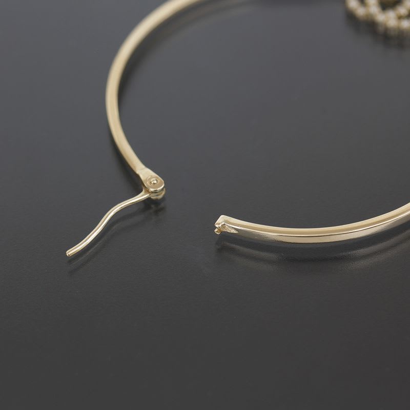 Gucci Diamond Hoop GG Earrings AU 750 18KY Box E1779