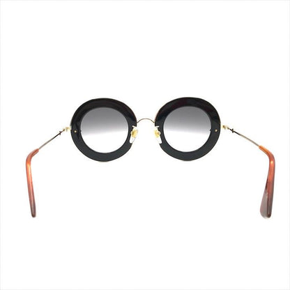 Gucci L'aveugle Paramor Round Frame Sunglasses Eyewear Gold Black