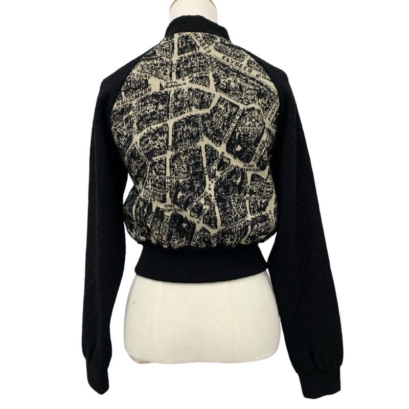 Christian Dior Outerwear Wool Black Beige Plan De Paris Bomber Jacket Logo