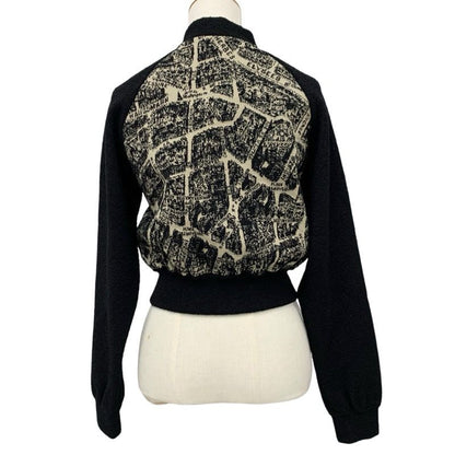Christian Dior Outerwear Wool Black Beige Plan De Paris Bomber Jacket Logo
