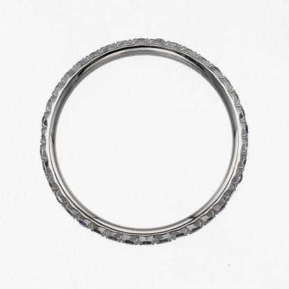 Tiffany & Co Metro 18kwhite Gold X Full Eternity Amethyst #6.5 Ladies 1g Ring