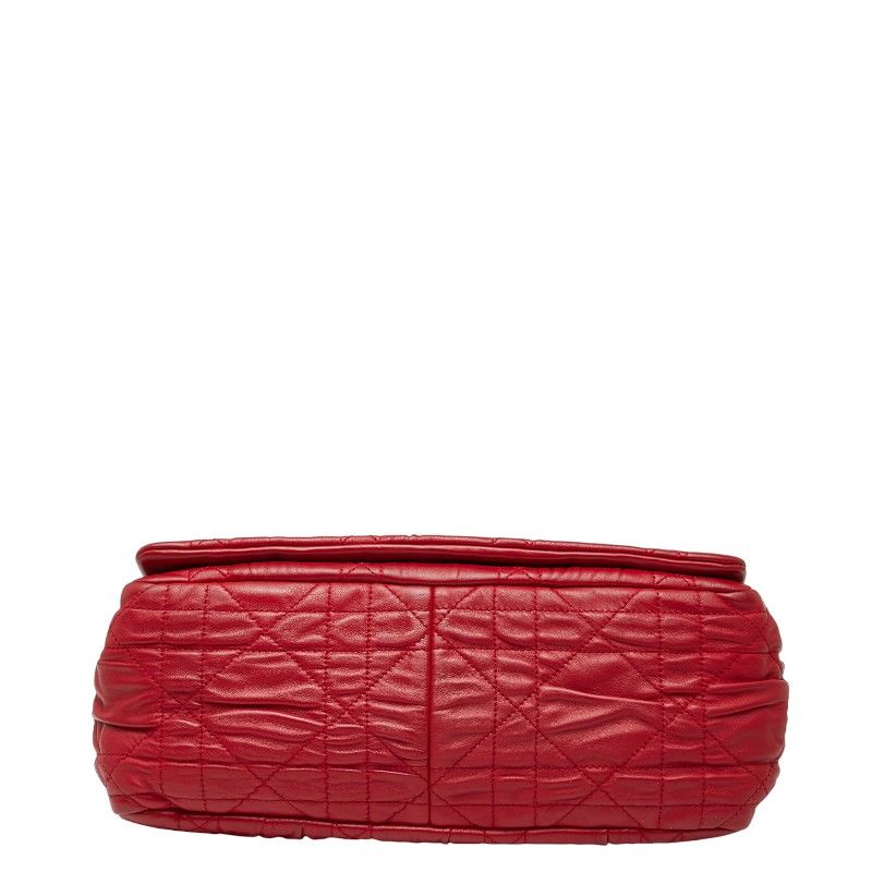Dior Cannage Chain Shoulder Bag Handbag Red Leather Women's Dior
