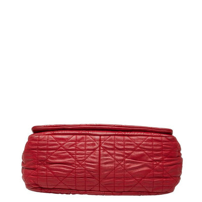 Dior Cannage Chain Shoulder Bag Handbag Red Leather Women's Dior