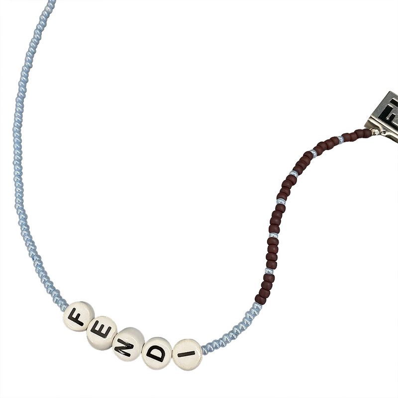 Fendi Logo Beaded Necklace