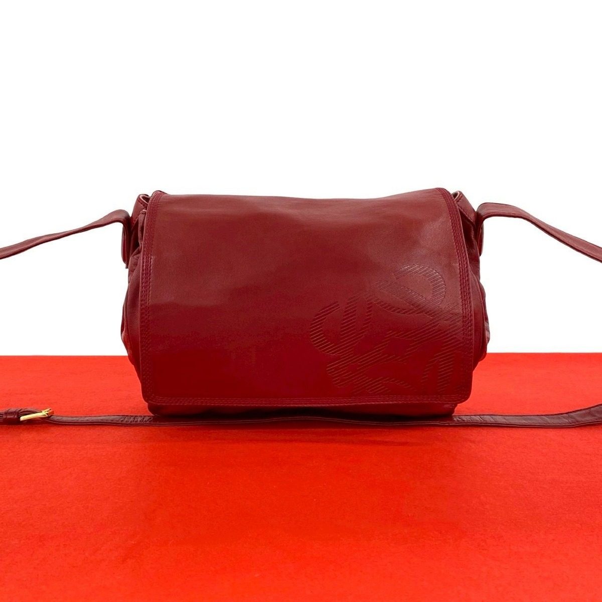 Loewe Vintage Anagram Logo Nappa Leather Drawstring Shoulder Bag Pochette