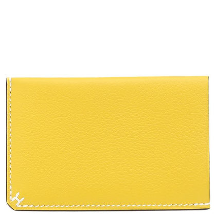 Hermes Card Case H Serie Evercolor Jeanne Naples Yellow Stamped B (made in