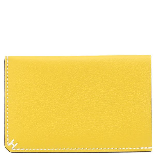 Hermes Card Case H Serie Evercolor Jeanne Naples Yellow Stamped B (made in