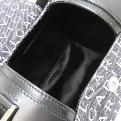 Bvlgari Drum Bag Logo Mania Handbag Canvas Women