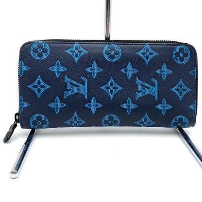 Louis Vuitton M82322 Voltikal Long Wallet Navy And Blue Monogram Shadow Zippy