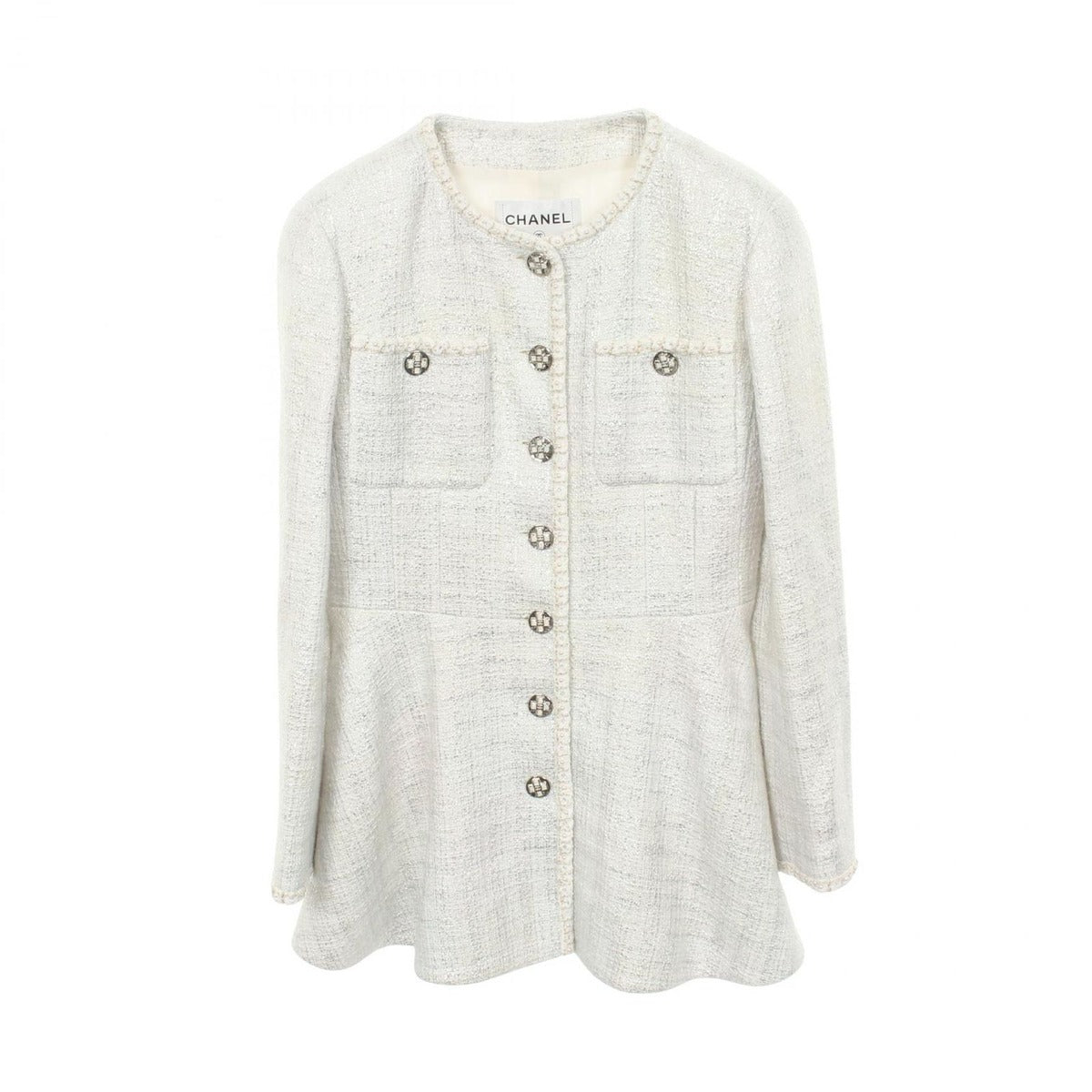 Chanel Colorless Jacket CC Logo Button
