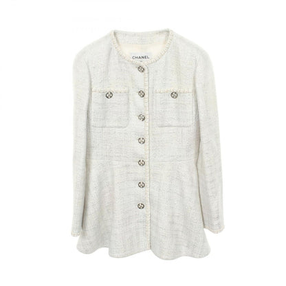 Chanel Colorless Jacket CC Logo Button