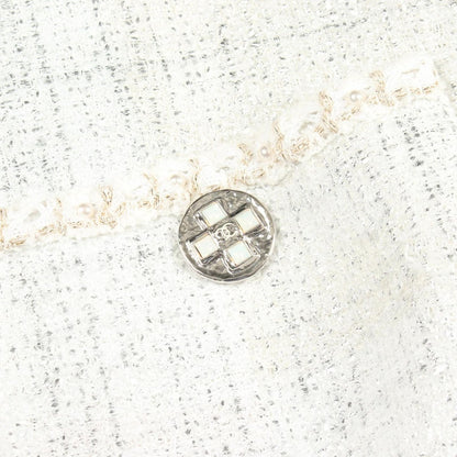 Chanel Colorless Jacket CC Logo Button — view 8