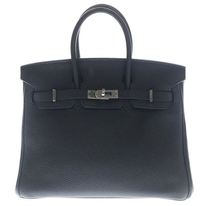 Hermes Birkin 25 Black Togo Handbag Silver