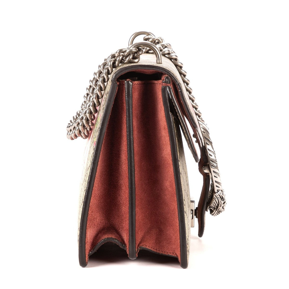Gucci Blooms Dionysus Beige Burgundy Supreme Canvas Shoulder Bag — view 4