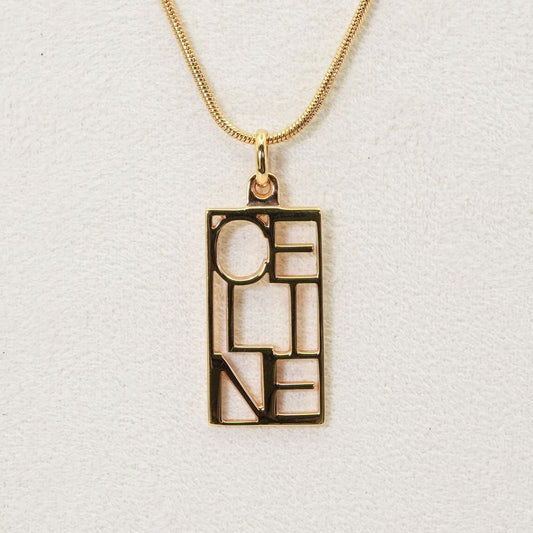 Celine Logo Necklace Gold Snake Chain 24-5849s
