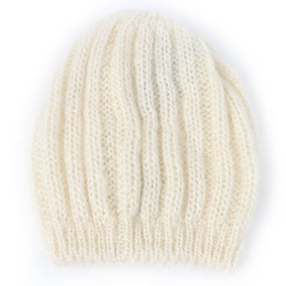 Gucci 331985 Mohair Silk Interlocking G Knit Hat Knit Cap Ivory L Made In Italy