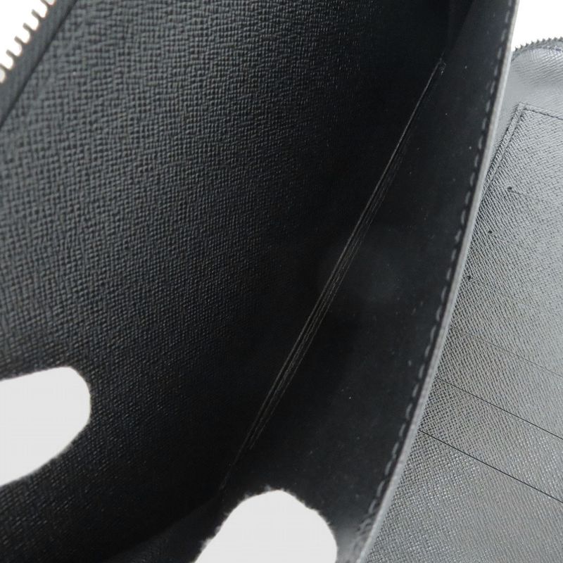 Louis Vuitton Organizer Athol Taiga M30652 Taiga Leather Black Long Wallet