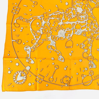 Hermes Carre 90 Silk Scarf Cheval Fusion Orange