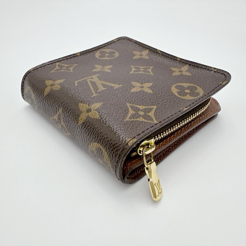 Louis Vuitton M61667 Monogram Compact Zipped Wallet With Zipper Pocket For