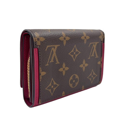 Louis Vuitton Portefeuille Floral Monogram Compact Leather Pink Purple Brown — view 2