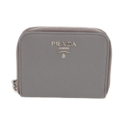 Prada Saffiano Leather Triangle Coin Purse