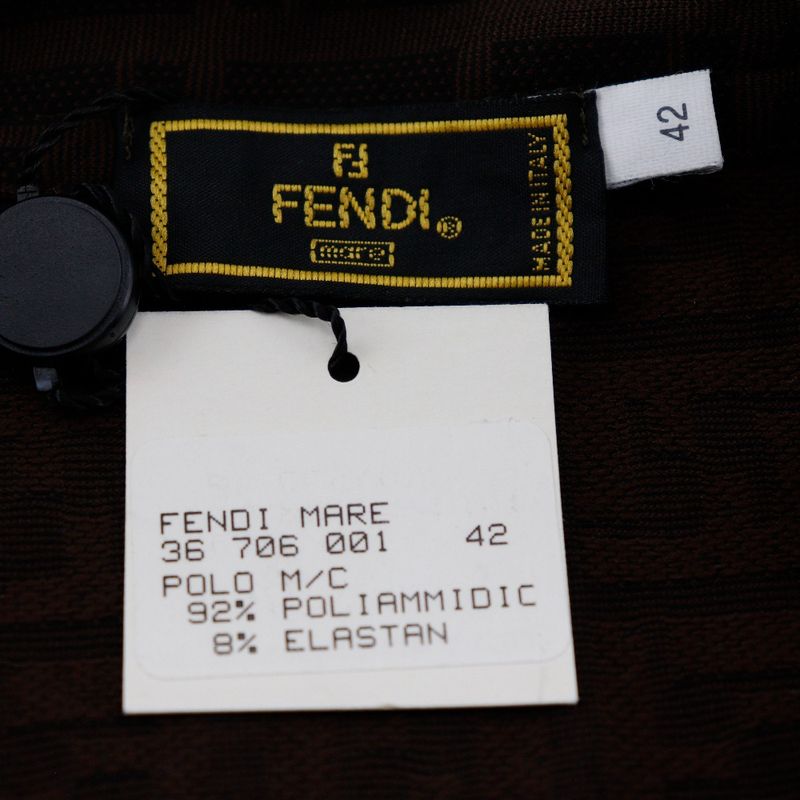 Fendi Zucca Rayon Brown Women's Polo Shirt